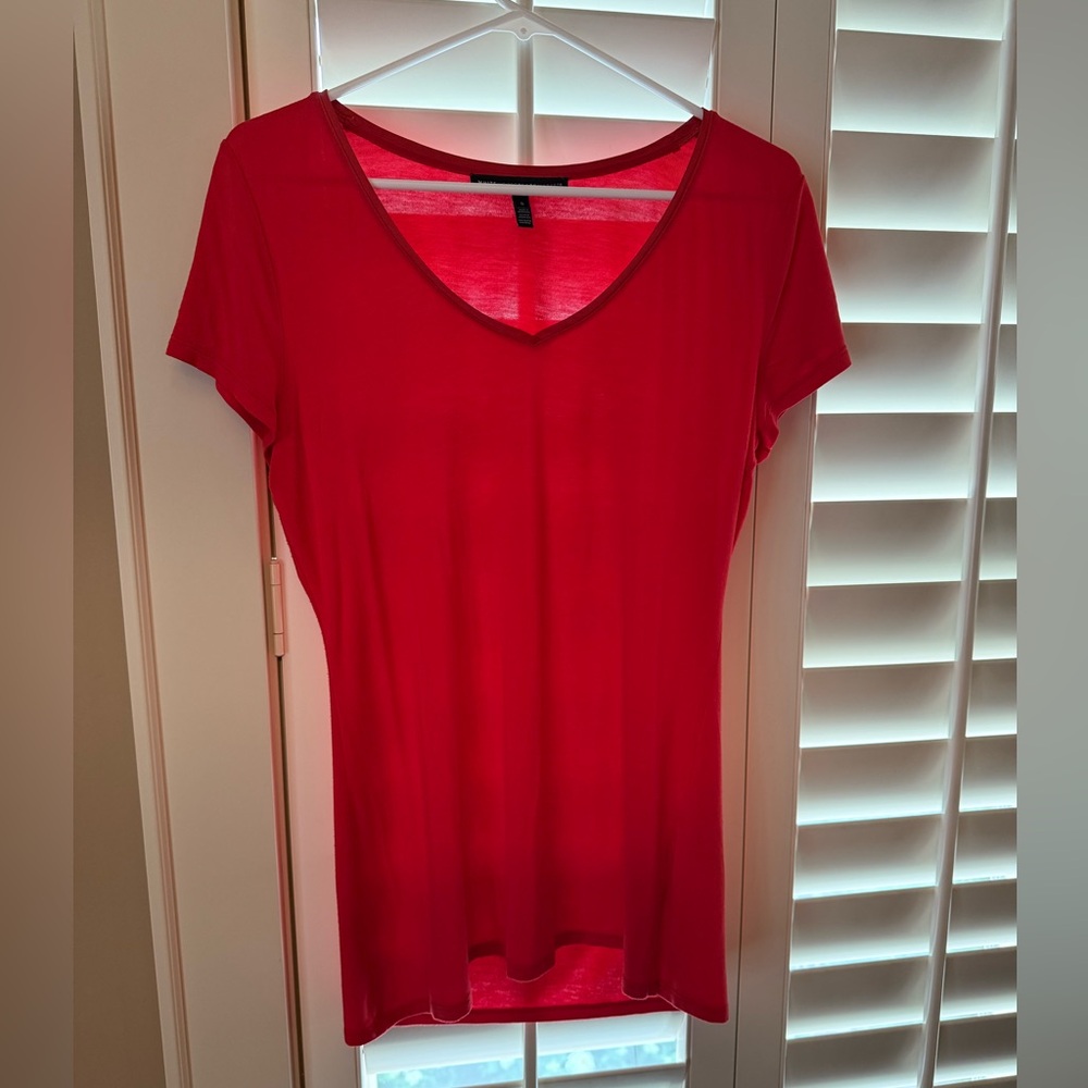 Small, White House Black Market Women's Red V-Neck Top